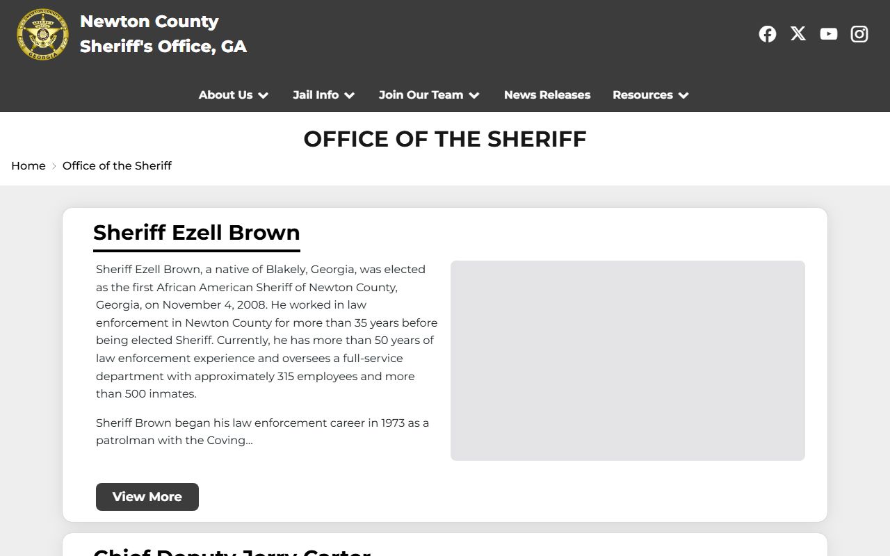 Newton County arrest records Office of Sheriff page