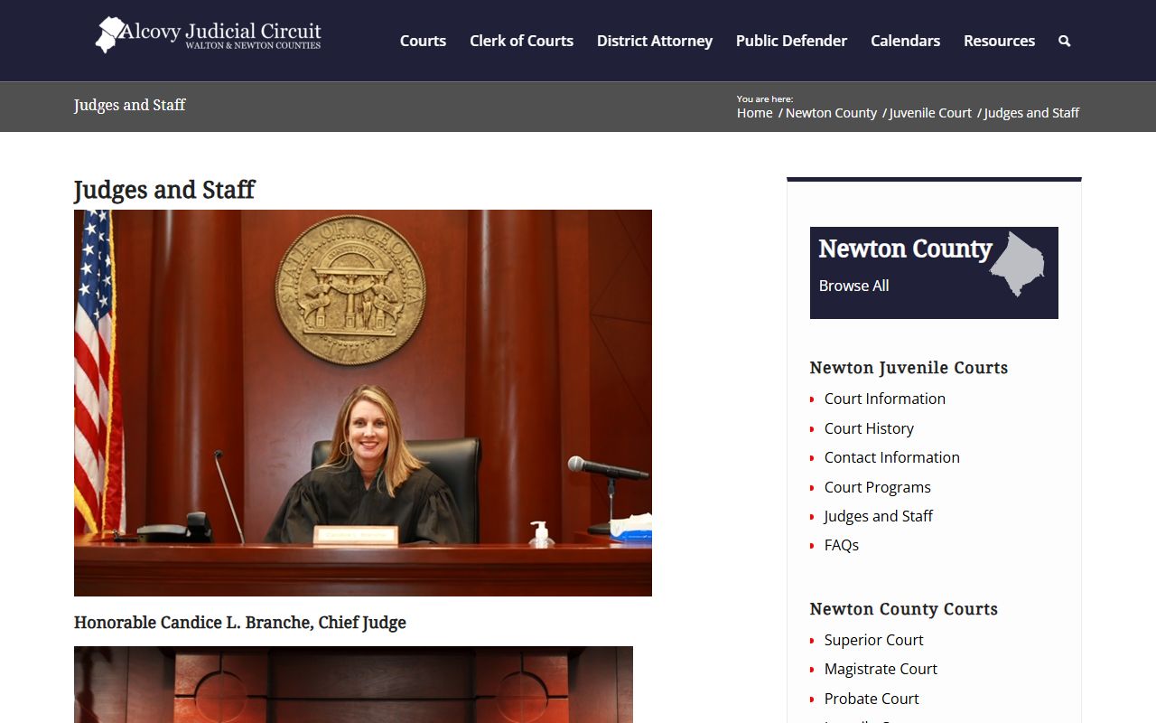 Newton County court dockets Juvenile Court judges and staff