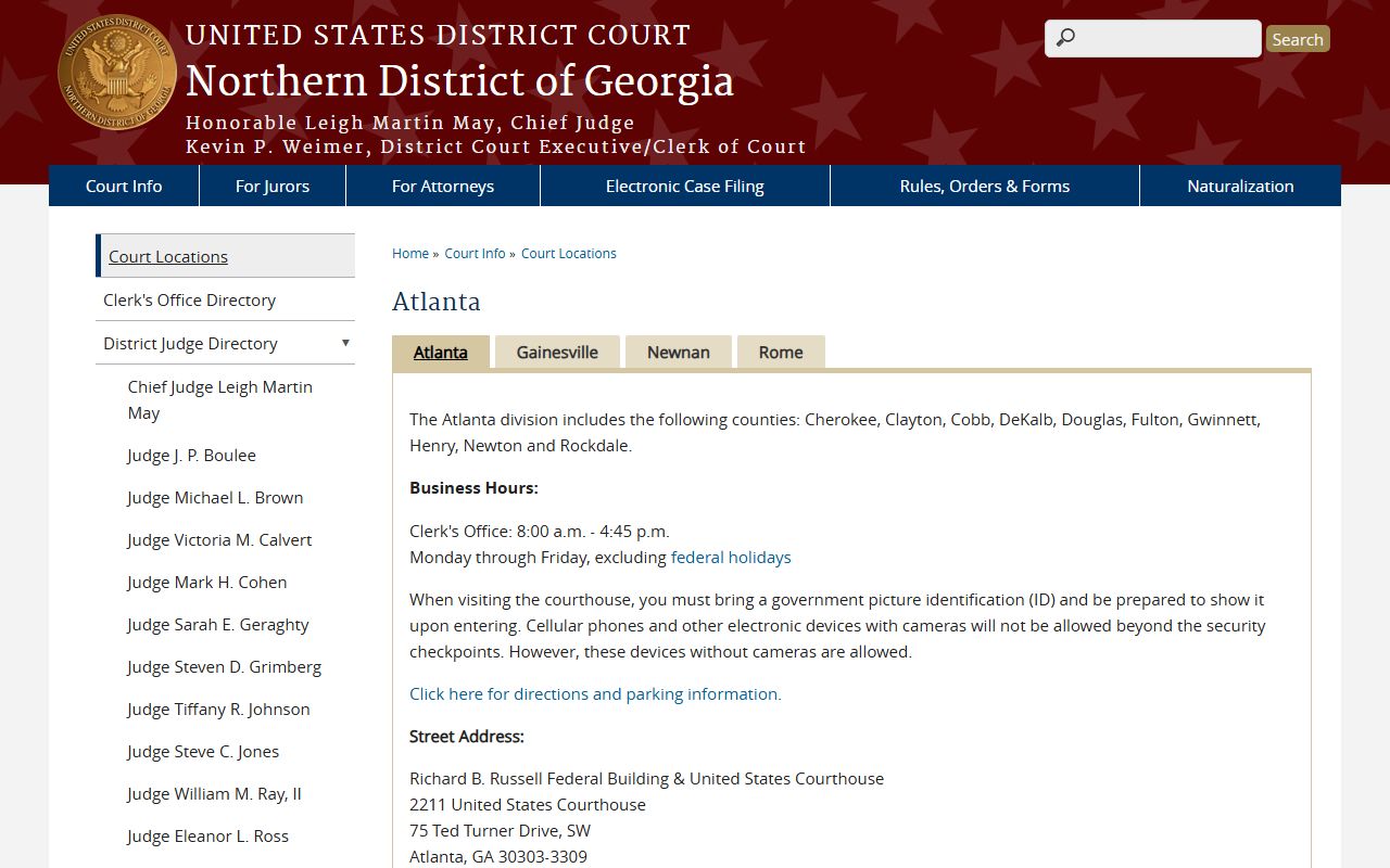 Newton County Superior Court Northern District Atlanta Division distinction