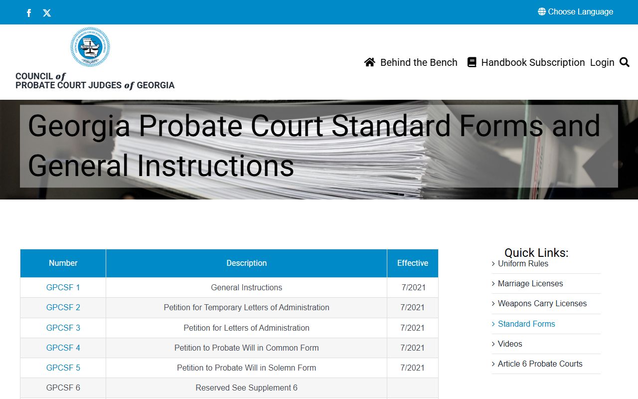 Newton County probate records Georgia standard forms
