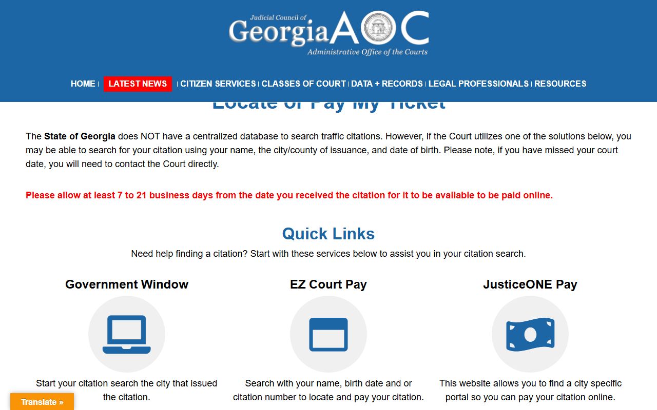 Newton County traffic court records Georgia ticket search
