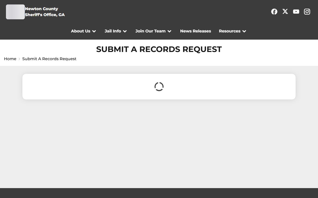 Newton County warrant records sheriff records request page